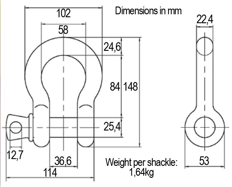 Draw shackle